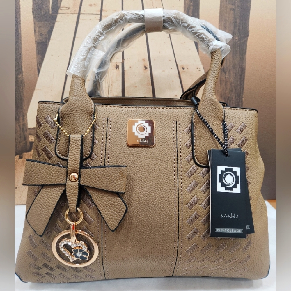 Brand New Leather Handbag Embroidery Shoulder Purse